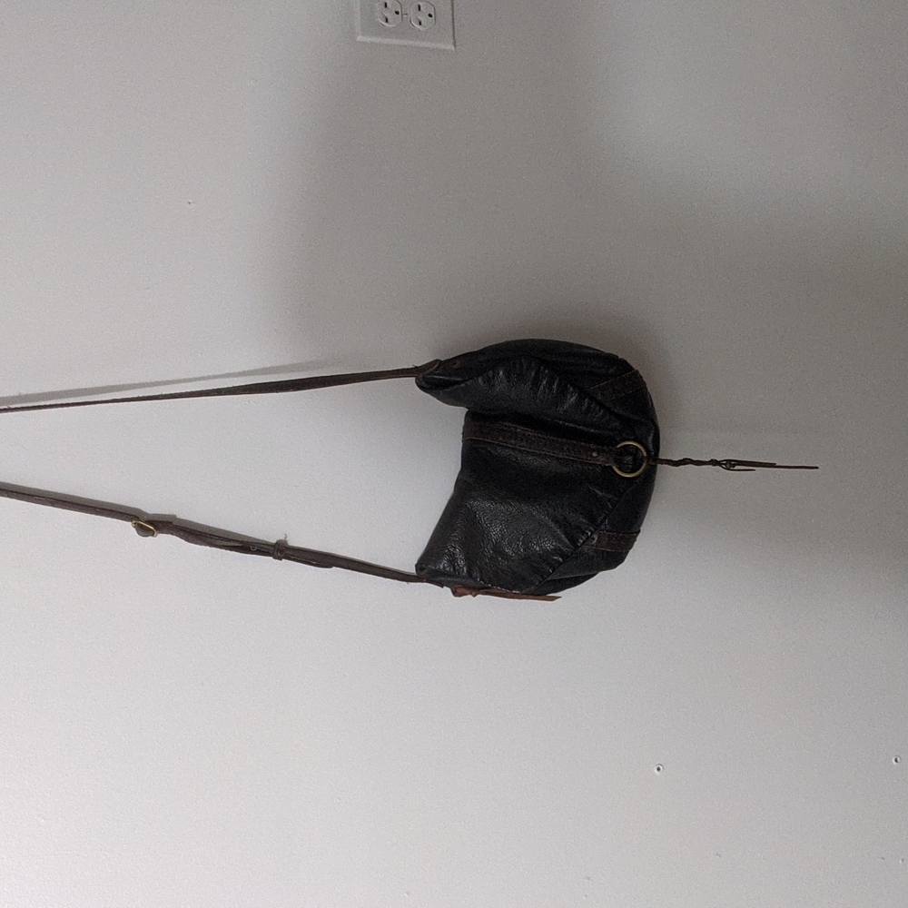 Lucky Brand Black and Brown Leather purse